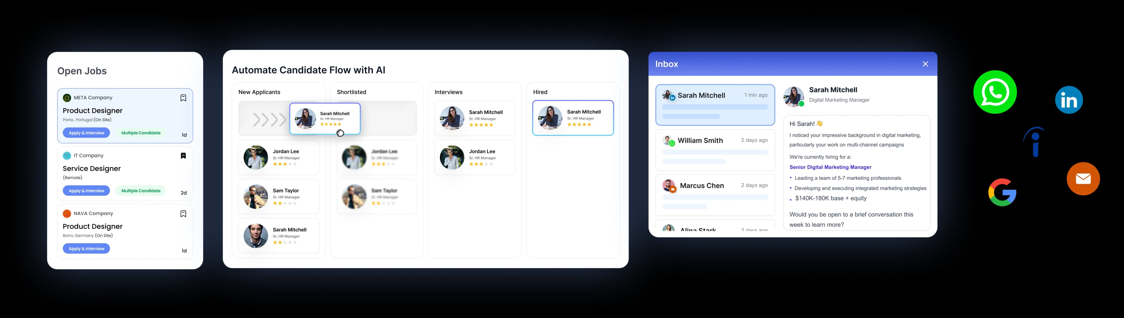 AI applicant tracking system and recruiting CRM